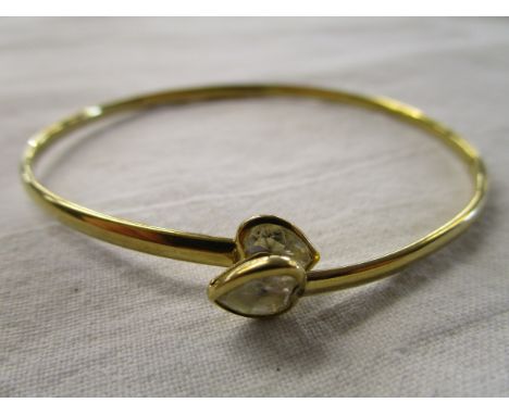 Gold stone set bangle