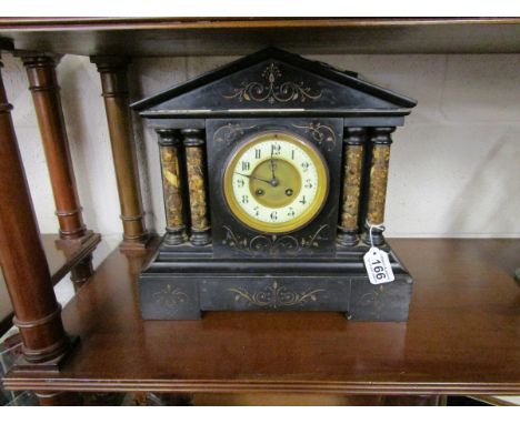 Slate mantle clock