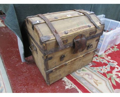 Iron bound traveling trunk