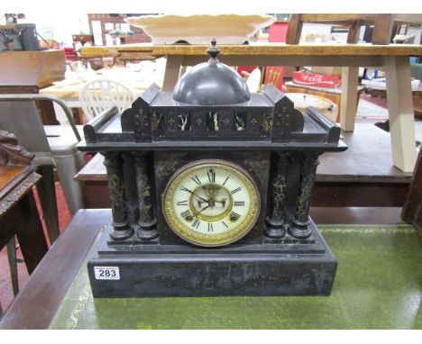 Slate mantle clock