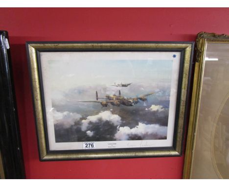 Lancaster bomber print signed by Norman Jackson