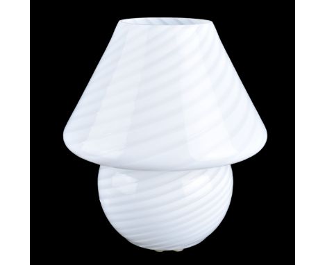 Mid-Century Vistosi Murano Mushroom Lamp. Unsigned. Measures 10-1/4" H x 10-1/2" W. Condition: Good condition. Estimate: $150