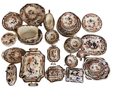 Large collection of Mason's Manadalay ceramic dinner wear, to include lidded Turrins, punch bowl and ladle, soup bowls, dinne