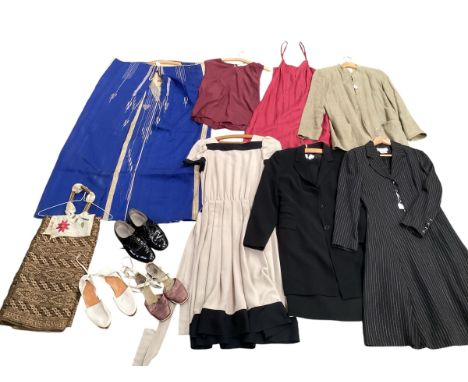 Three pairs of shoes, to include a pair of black leather patent lace ups, Christian Dior white leather espadrills, Mary Quant