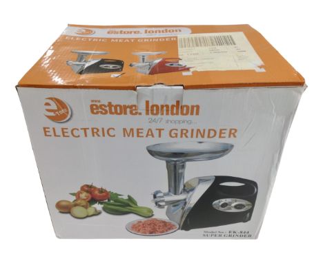 An Estore electric meat grinder (boxed).