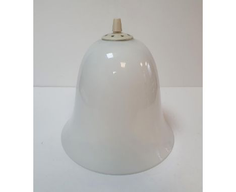 Three lights to include a wall spot-light, a curved arm wall-light &amp; a fine, large, mid 20thC mil glass lamp-shade (3) 