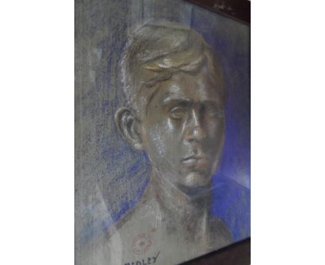 Joseph SMEDLEY (1923-2016) pastel "Head of young boy", framed, The portrait measures 29 x 23 cm