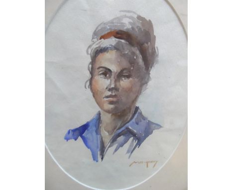 W L Hankey, bears signature, watercolour portrait of a young lady, framed,The w/c measures 34 x 24 cm 