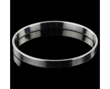 RANDERS SOLVVAREFABRIK - a Danish sterling silver plain form slave bangle, band width 6.5mm, internal circumference 19cm, 26g