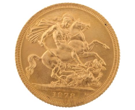 An Elizabeth II 1978 gold full sovereign coin, 7.9gNo damage, extremely light wear to high points 