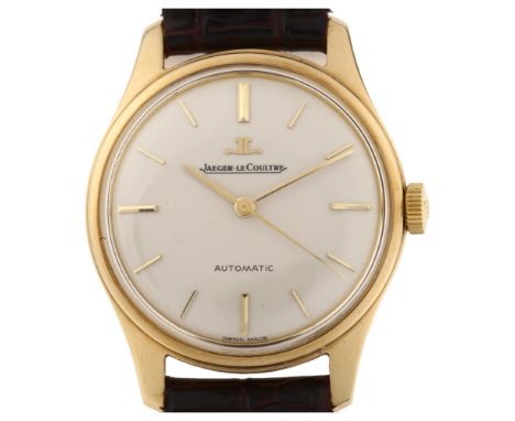 JAEGER LECOULTRE - a 9ct gold automatic wristwatch, ref. 33321, circa 1960s, silvered dial with gilt baton hour markers and s