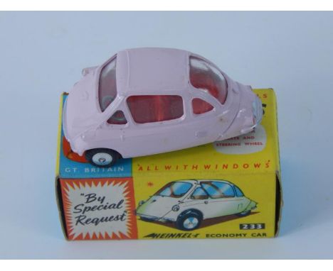 A Corgi diecast Heinkael Economy car, No 233, (boxed with paper inlay).