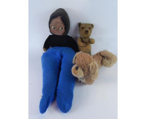 Teddy bears and dolls, including Teddy Ruxpin, an early 20thC Mohair bear, etc, (1 box).