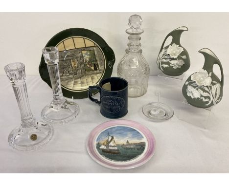 A quantity of assorted ceramics and glass ware items, to include decanter &amp; teapot stand. Lot includes: Royal Doulton Ser