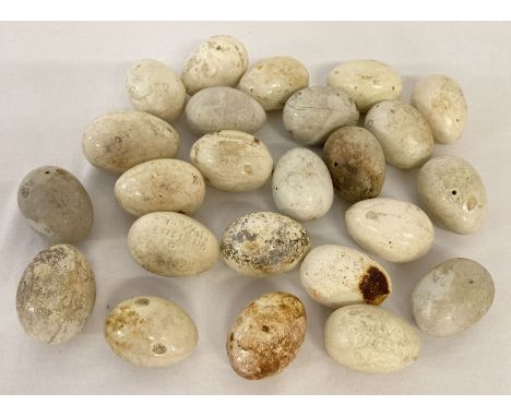 24 vintage ceramic egg laying prompts/dummy eggs. To include samples by Sylvan.  