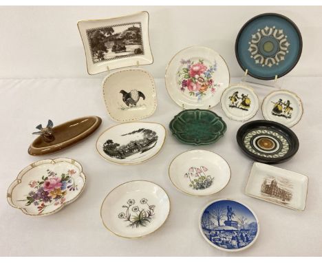 15 vintage ceramic pin dishes to include Minton, Wade, Royal Worcester and Ambleside. Lot also includes examples by Royal Cro