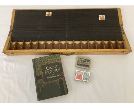 An antique Jacques "The Chastleton Patience Board" with original brass hinges &amp; carry handle. Made by J. Jaques &amp; Son