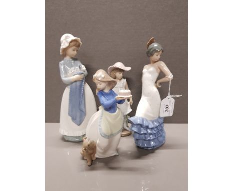 4 NAO FIGURINES INCLUDING PUPPYS BIRTHDAY