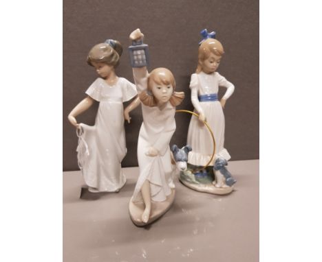 3 NAO FIGURINES ELEGANT GIRL PLUS 2 OTHERS