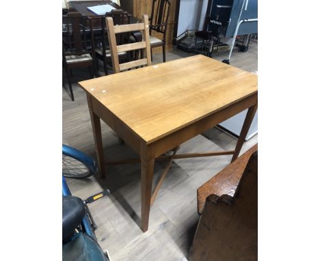 OAK DESK WITH LADDER BACK CHAIR