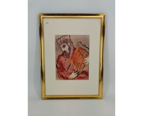 CHAGALL, MARC (Witebsk 1887-1985 St. Paul de Vence), Farblithografie "David à la Harpe" / David mit der Harfe" (Die Könige), 