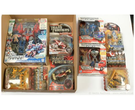 Hasbro Transformers figures x seven includes Transformers Prime Optimus Maximus 2-in-1 robot to battle station, Transformers 