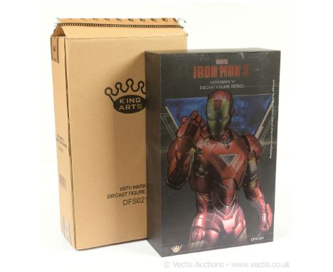 King Arts Marvel Iron Man 3 mark VI 1/9th scale diecast figure, DFS021, Near Mint to Mint, within Near Mint opened packaging,