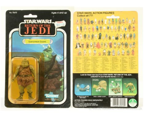 Kenner Star Wars vintage Return of the Jedi Gamorrean Guard 3 3/4" figure, Mint, within Excellent (yellowed) bubble, upon Goo