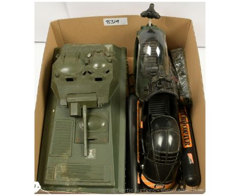 Palitoy vintage Action Man loose vehicles x three includes Scorpion Tank, Helicopter and Capture Copter, generally Fair to Go