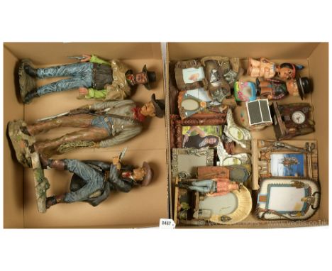 Quantity of Cowboy/Western related statues, ornaments and decorative photo frames x twenty includes Ryman Auditorium Nashvill