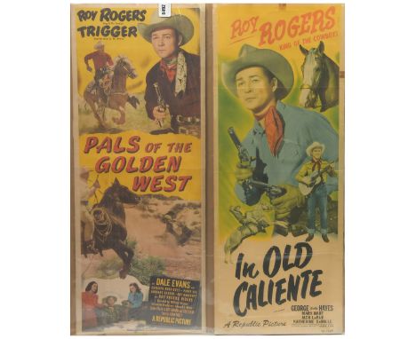 Roy Rogers vintage movie insert posters x four includes In Old Caliente (1939), Pals of the Golden West (1951), Lights of Old