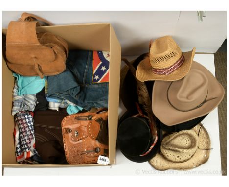 Quantity of Western/Country related clothing includes boots x 2 pairs (1 pair is size 42 (UK 8) other pair size is unknown), 