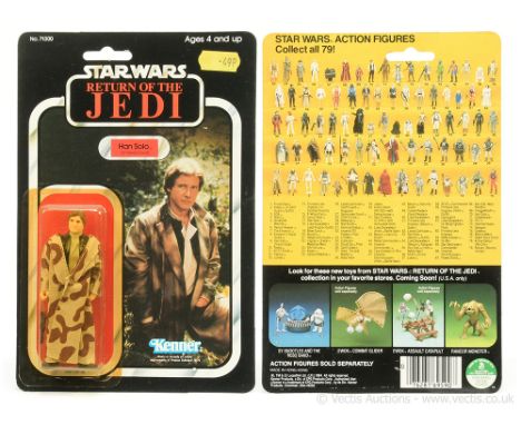 Kenner Star Wars vintage Return of the Jedi Han Solo Trench Coat 3 3/4" figure, Mint, within Excellent (yellowed) bubble, upo