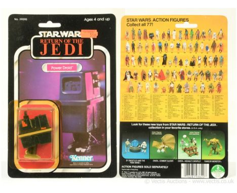 Kenner Star Wars vintage Return of the Jedi Power Droid 3 3/4" figure, Mint, within Excellent (yellowed) bubble, upon Excelle