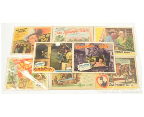 Vintage Roy Rogers movie lobby cards sets x five includes Roll on Texas Moon (1946, set of 8), San Fernando Valley (1944, set