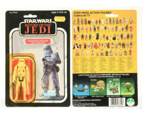 Kenner Star Wars vintage Return of the Jedi Hoth Stormtrooper 3 3/4" figure, Mint, within Excellent (yellowed) bubble, upon N