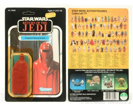 Kenner Star Wars vintage Return of the Jedi Emperor's Royal Guard 3 3/4" figure, Mint, within Excellent (yellowed) bubble, up