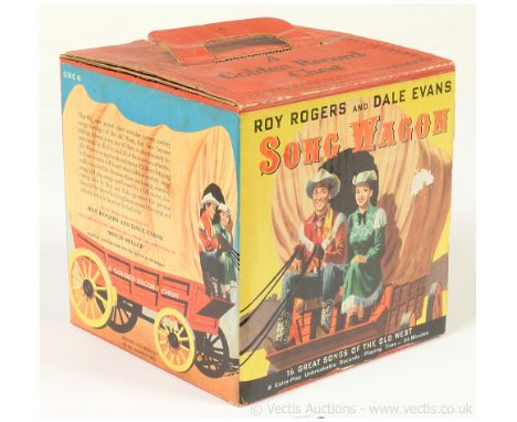 Vintage A Golden Record Chest Roy Rogers and Dale Evans Song Wagon, set of 8 45 RPM records, Complete, Good, within Fair Plus