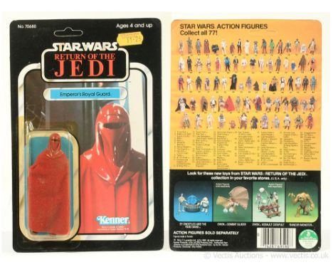 Kenner Star Wars vintage Return of the Jedi Emperor's Royal Guard 3 3/4" figure, Mint, within Excellent (yellowed) bubble, up