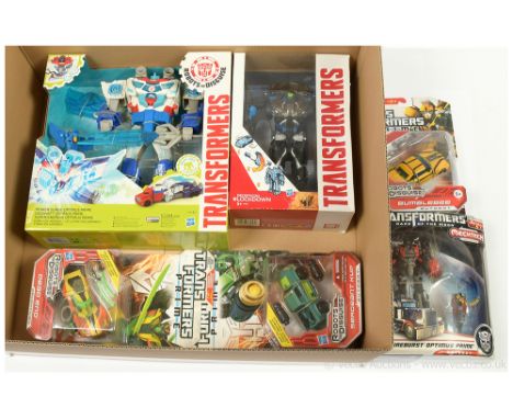 Hasbro Transformers figures x six includes large scale Power Surge Optimus Prime &amp; Mini-con Aerobolt, Age of Extinction D