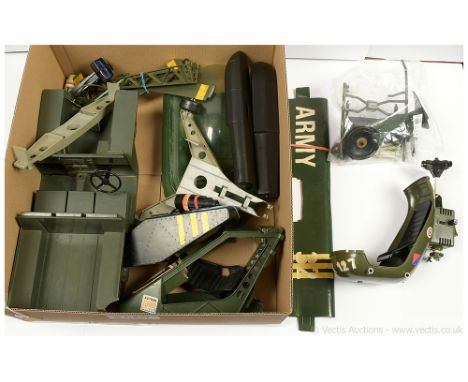 Palitoy Hasbro vintage Action Man loose vehicles x four, includes Assault Copter, Land Rover, Assault Craft, Pursuit Craft, a