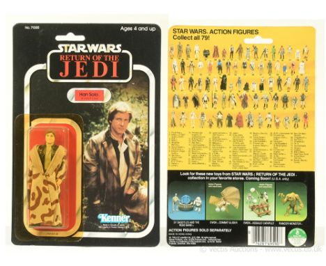 Kenner Star Wars vintage Return of the Jedi Han Solo Trench Coat 3 3/4" figure, Mint, within Excellent (yellowed) bubble, upo
