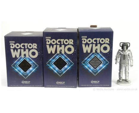 Robert Harrop Hand Painted Doctor Who Figurines x three includes Davros 1975 from "Genesis of the Daleks", WHO17, Limited Edi