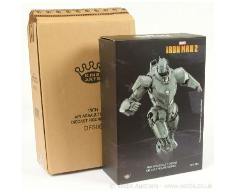 King Arts Marvel Iron Man 2 Air Assault Drone 1/9th scale diecast figure, DFS060, Near Mint to Mint, within Near Mint opened 