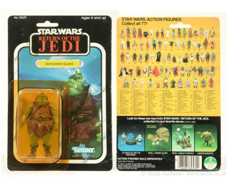 Kenner Star Wars vintage Return of the Jedi Gamorrean Guard 3 3/4" figure, Mint, within Excellent (yellowed) bubble, upon Exc