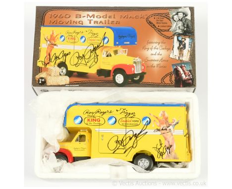 First Gear Roy Rogers 1960 B-Model Mack Moving Trailer 1:34 scale die-cast replica, trailer and packaging both signed by Roy 