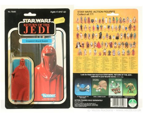 Kenner Star Wars vintage Return of the Jedi Emperor's Royal Guard 3 3/4" figure, Mint, within Excellent (yellowed) bubble, up
