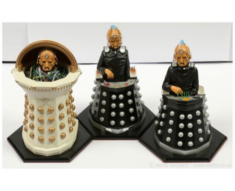 Doctor Who Davros 1/6th scale painted model statues x three, possibly Mooncrest Models, generally Good.