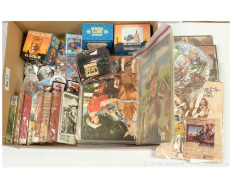 Quantity of Roy Rogers related collectables includes Kane Products Roy Rogers Sweet Cigarettes box and full set of 25 cards, 