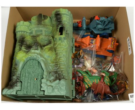 Quantity of Mattel vintage Masters of the Universe loose figures, vehicles and others, including Thunder Punch He-Man, Prince